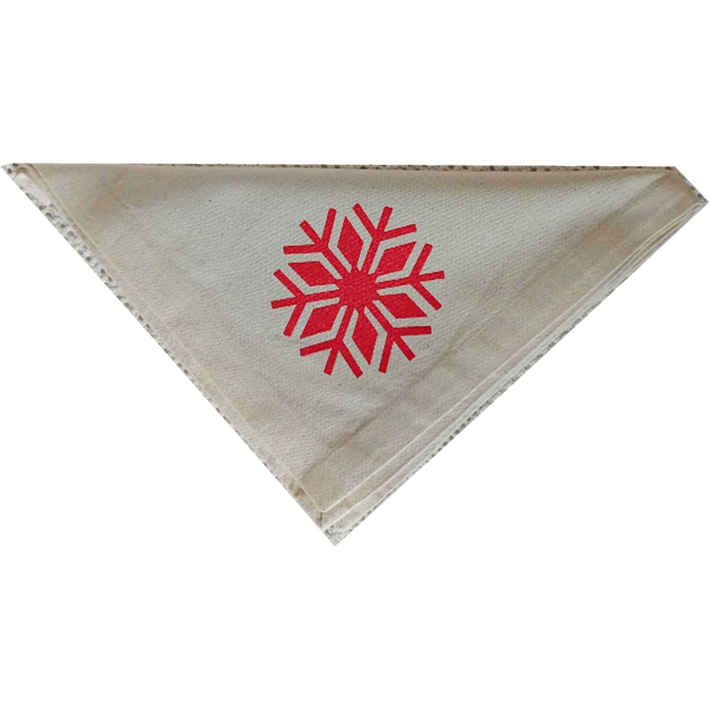 Close-up of the Nordic Snowflake Christmas napkin by SeaNic, featuring the hand-printed Scandinavian style snowflake design on soft organic cotton.