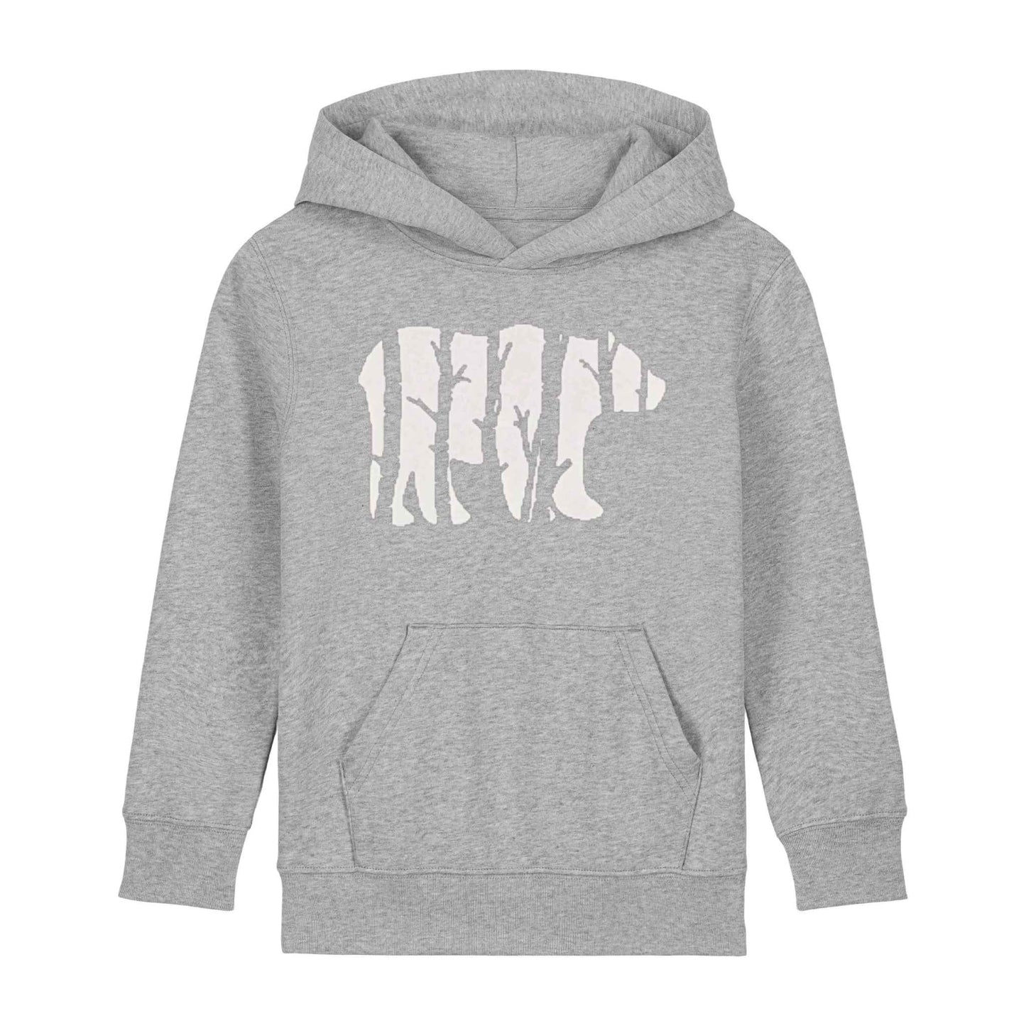 Child's Forest Bear Hoodie – Eco-Friendly, Hand-Printed Nature-Inspired Sweatshirt