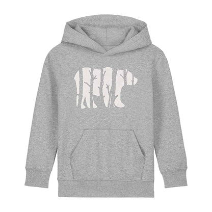 Child's Forest Bear Hoodie – Eco-Friendly, Hand-Printed Nature-Inspired Sweatshirt