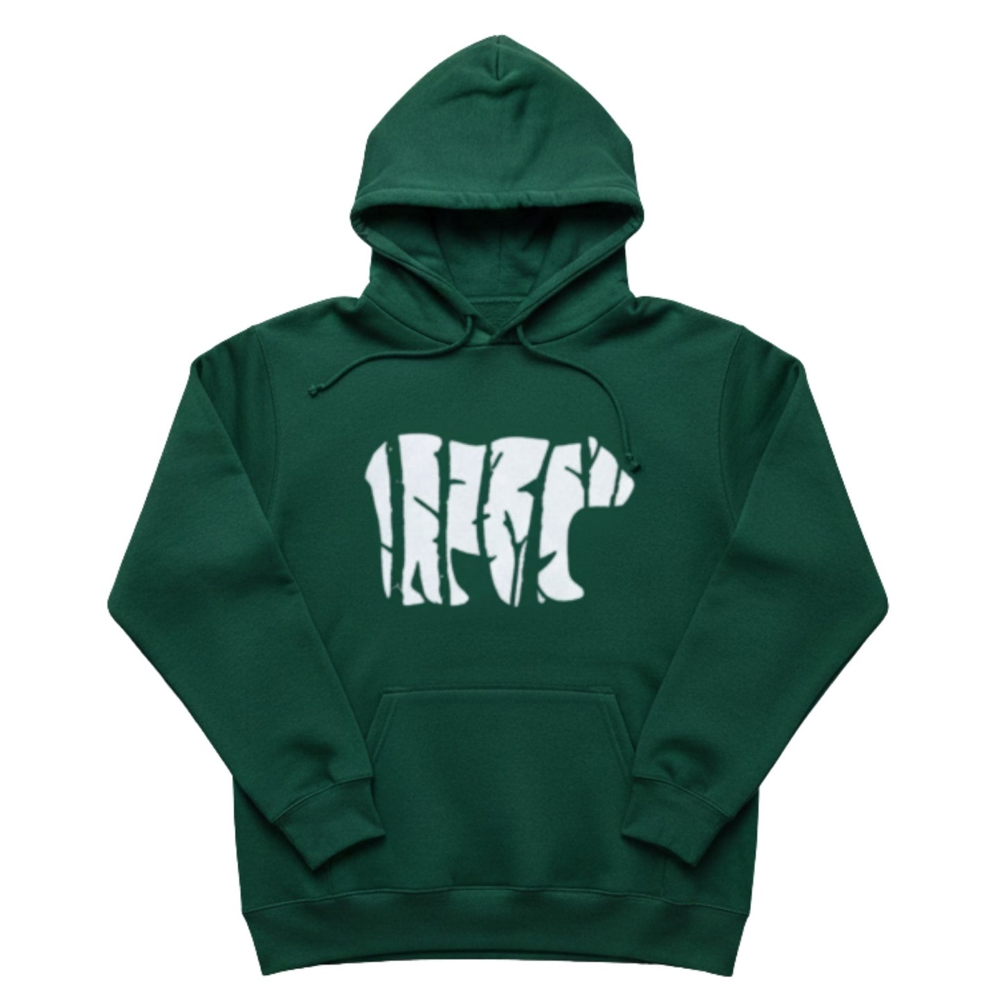 Forest Bear Hoodie – Eco-Friendly, Hand-Printed Nature-Inspired Sweatshirt